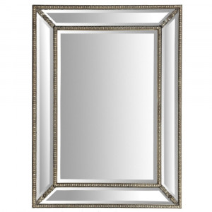 Зеркало в зеркальной раме Leon Silver (Леон), Поталь античное серебро, 90*120 см